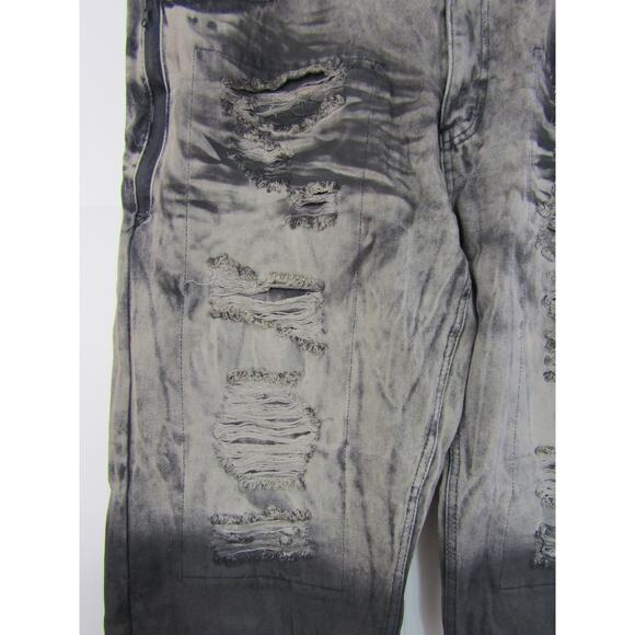 Road Narrows Black Tie Dye Distressed Denim Jeans Mens sz 46"x32 Acid Washed - Picture 2 of 12